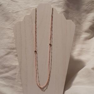 NEW Taramanda Pink Seed‎ Bead & Gold Chain Necklace